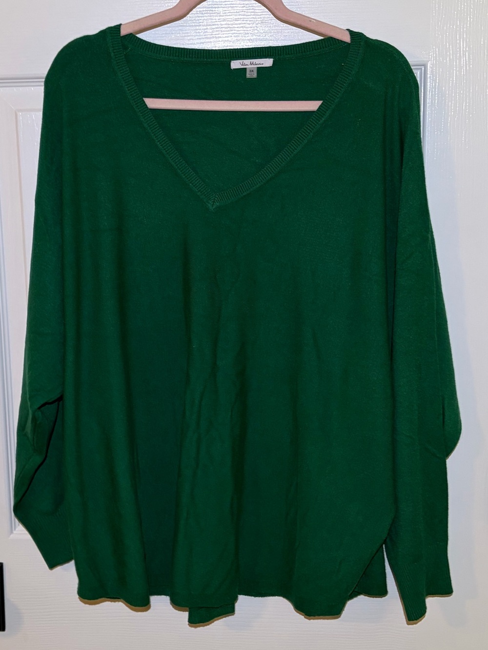 Vila Milano Forest Green Super Soft V-Neck oversized Pullover Sweater. 3X